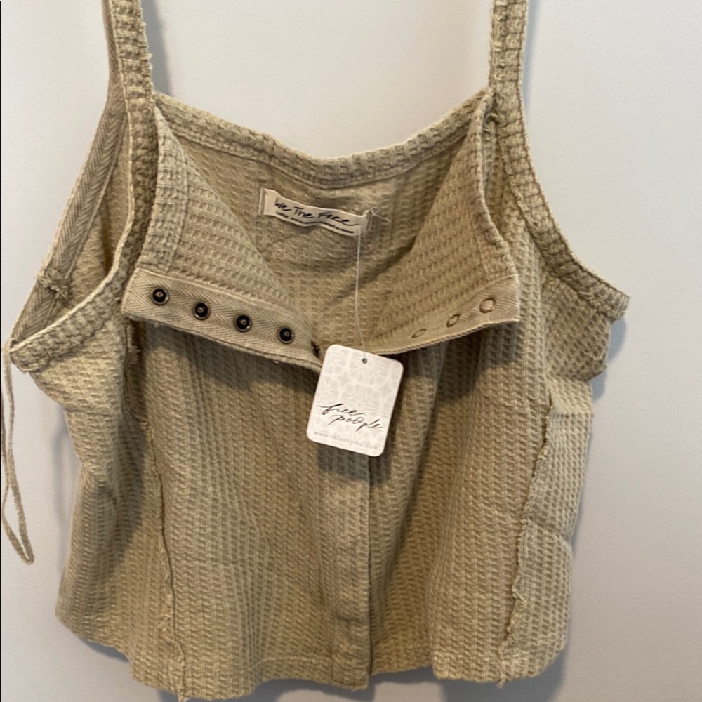 Free People Tan Waffle Knit Women's Top